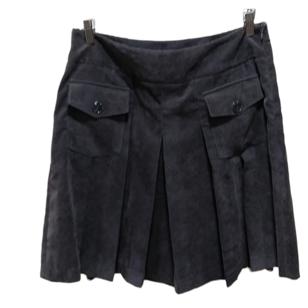 Chelsea & Theodore gray flare pleated woman's skater skirt size 10